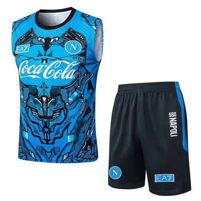 Debardeur Short Naples Homme 2025 2026 Bleu Motif