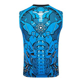 Debardeur Short Naples Homme 2025 2026 Bleu Motif 4