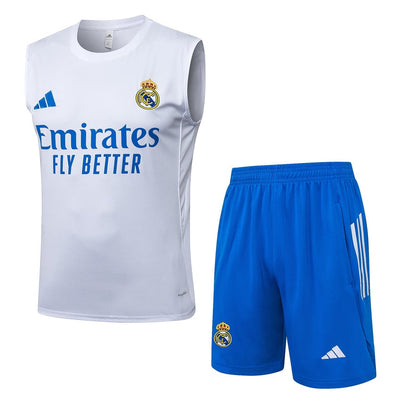 Debardeur Short Real Madrid Homme 2025 2026 Blanc Bleu