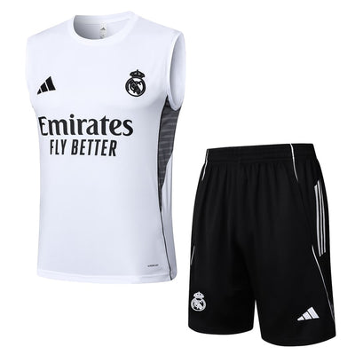 Debardeur Short Real Madrid Homme 2025 2026 Blanc Clair