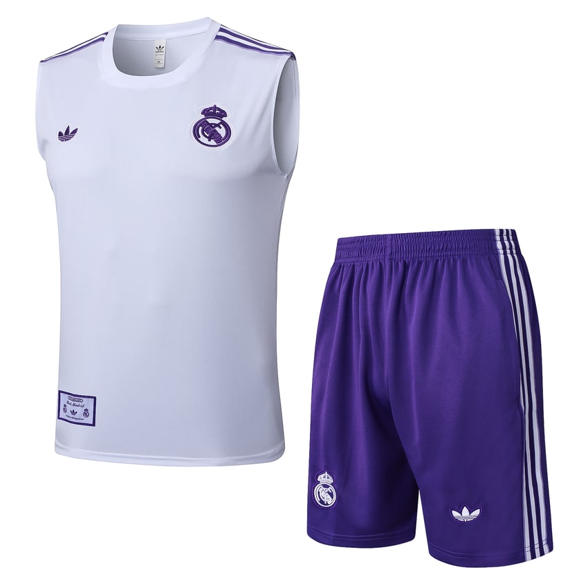 Debardeur Short Real Madrid Homme 2025 2026 Blanc Violet