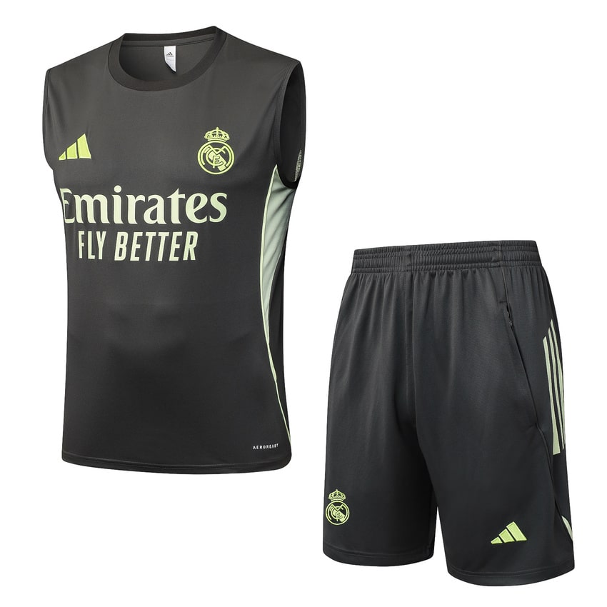 Debardeur Short Real Madrid Homme 2025 2026 Noir Jaune