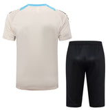 Ensemble Maillot Short Argentine Homme/Enfant 2024 2025 Beige 2