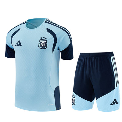 Ensemble Maillot Short Argentine Homme/Enfant 2026 2027 Bleu Clair