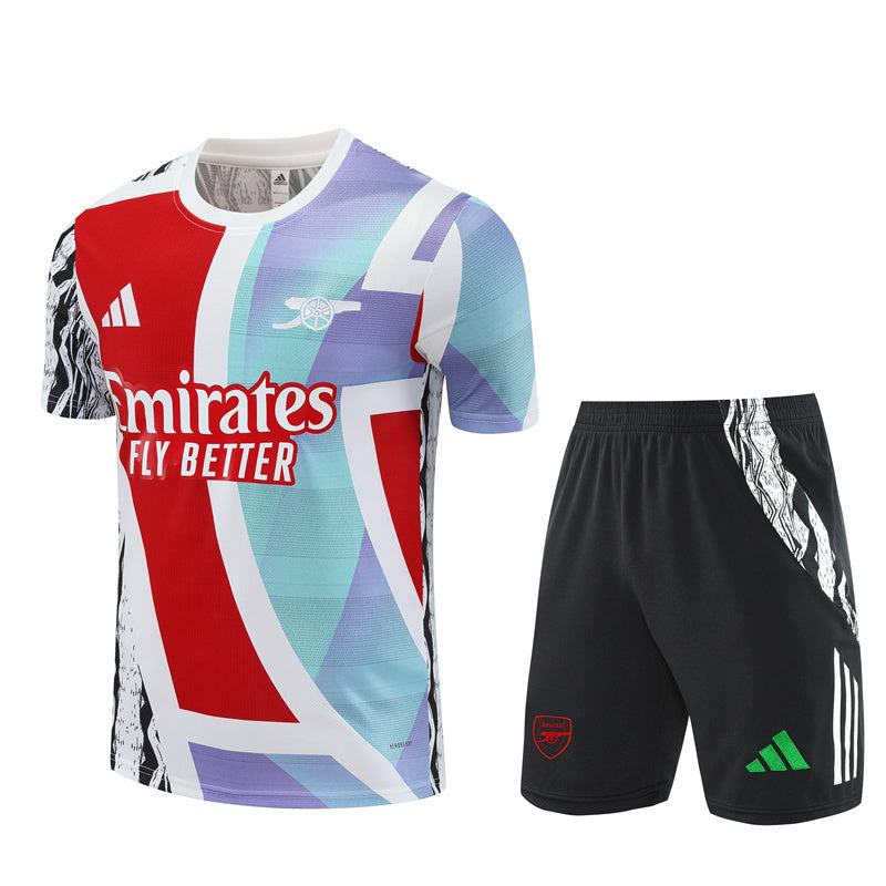 Ensemble Maillot Short Arsenal Homme/Enfant 2024 2025 Rouge Blanc Camouflage