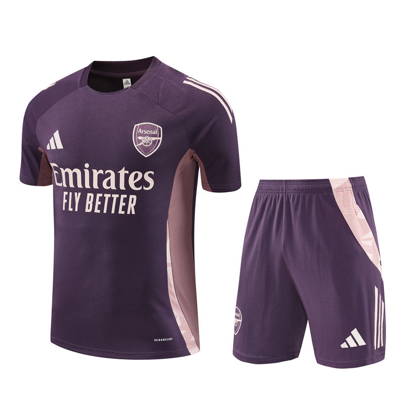 Ensemble Maillot Short Arsenal Homme/Enfant 2024 2025 Violet Rose