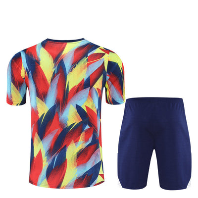 Ensemble Maillot Short Arsenal Homme/Enfant 2025 2026 Rouge Jaune Camouflage