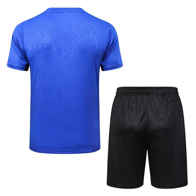 Ensemble Maillot Short Barcelone Homme/Enfant 2025 2026 Bleu Océan