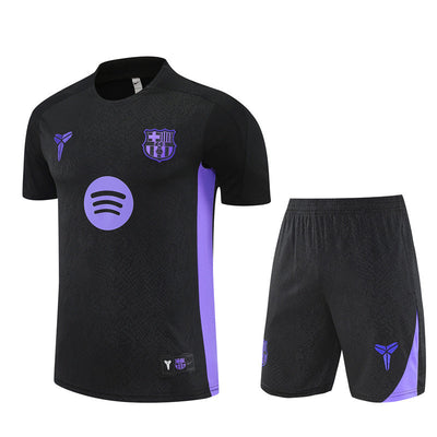 Ensemble Maillot Short Barcelone Homme/Enfant 2025 2026 Noir Violet