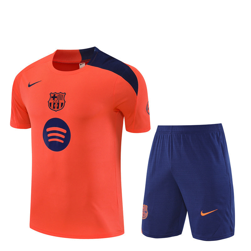 Ensemble Maillot Short Barcelone Homme/Enfant 2025 2026 Orange