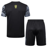 Ensemble Maillot Short Bresil Homme/Enfant 2024 2025 Gris Motif 2