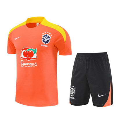 Ensemble Maillot Short Bresil Homme/Enfant 2025 2026 Orange