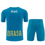 Ensemble Maillot Short Bresil Homme/Enfant 2026 2027 Bleu Clair 2