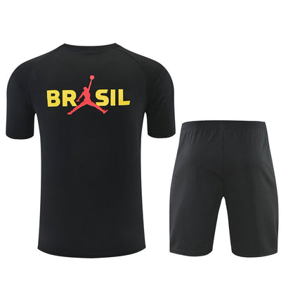 Ensemble Maillot Short Bresil Jordan Homme/Enfant 2026 2027 Noir
