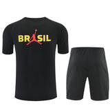 Ensemble Maillot Short Bresil Jordan Homme/Enfant 2026 2027 Noir 2