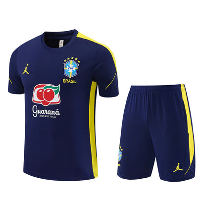 Ensemble Maillot Short Bresil Jordan Homme/Enfant 2026 2027 Royal Bleu