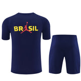 Ensemble Maillot Short Bresil Jordan Homme/Enfant 2026 2027 Royal Bleu 2