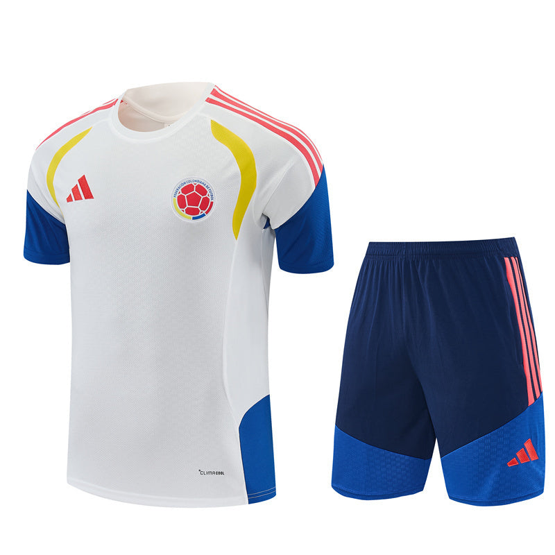 Ensemble Maillot Short Colombie Homme/Enfant 2026 2027 Blanc