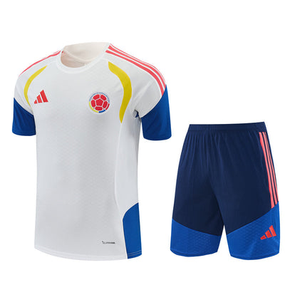 Ensemble Maillot Short Colombie Homme/Enfant 2026 2027 Blanc