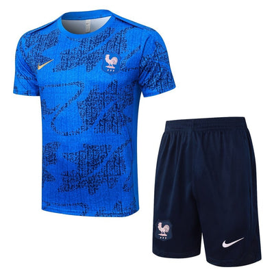 Ensemble Maillot Short Equipe de France Homme/Enfant 2025 2026 Bleu Clair