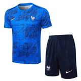 Ensemble Maillot Short Equipe de France Homme/Enfant 2025 2026 Bleu Clair 1