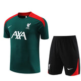 Ensemble Maillot Short Liverpool Homme/Enfant 2024 2025 Vert 1