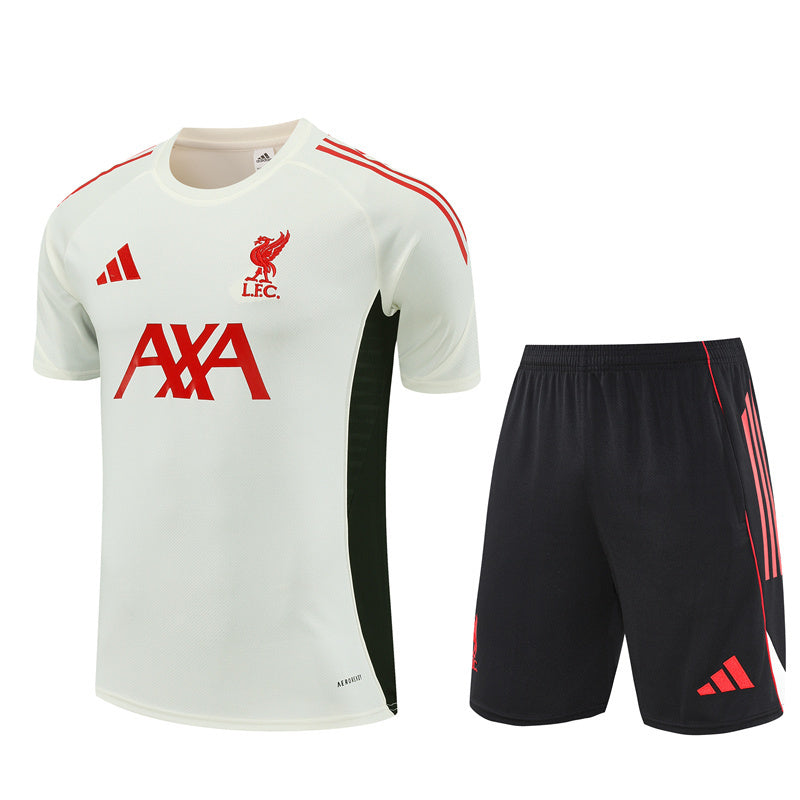Ensemble Maillot Short Liverpool Homme/Enfant 2025 2026 Blanc