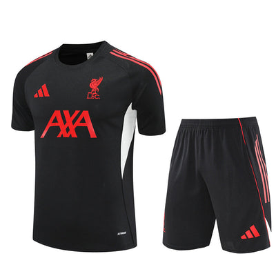 Ensemble Maillot Short Liverpool Homme/Enfant 2025 2026 Noir