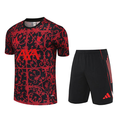 Ensemble Maillot Short Liverpool Homme/Enfant 2025 2026 Rouge Camouflage