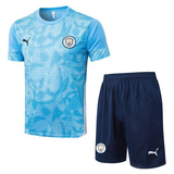 Ensemble Maillot Short Manchester City Homme 2025 2026 Bleu Ciel 1