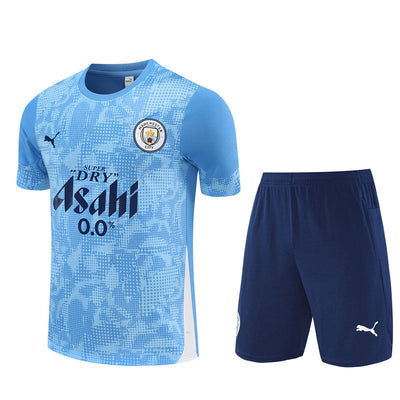 Ensemble Maillot Short Manchester City Homme/Enfant 2025 2026 Bleu Ciel
