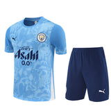 Ensemble Maillot Short Manchester City Homme/Enfant 2025 2026 Bleu Ciel 1