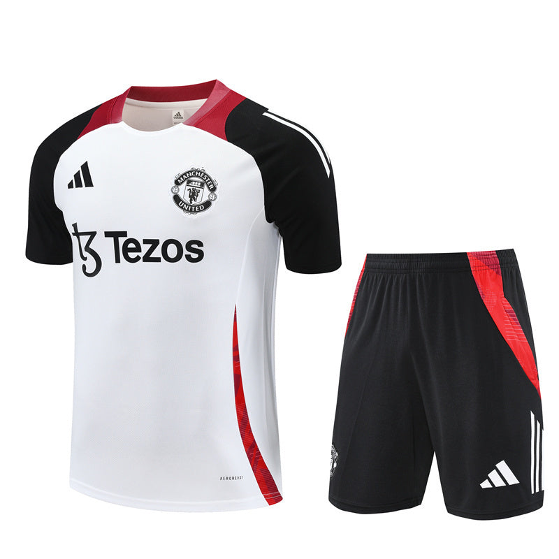 Ensemble Maillot Short Manchester United Homme/Enfant 2024 2025 Blanc