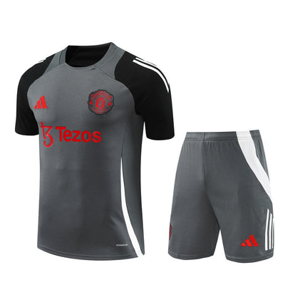 Ensemble Maillot Short Manchester United Homme/Enfant 2024 2025 Gris
