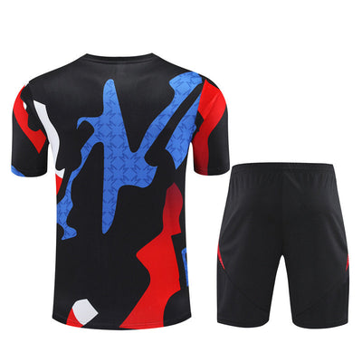 Ensemble Maillot Short Manchester United Homme/Enfant 2024 2025 Noir Camouflage