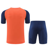 Ensemble Maillot Short Manchester United Homme/Enfant 2024 2025 Orange Bleu 2