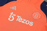 Ensemble Maillot Short Manchester United Homme/Enfant 2024 2025 Orange Bleu 3