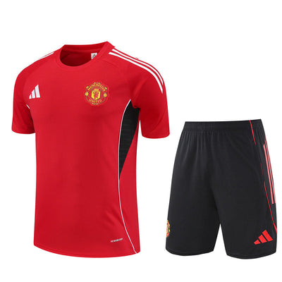 Ensemble Maillot Short Manchester United Homme/Enfant 2025 2026 Rouge