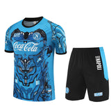 Ensemble Maillot Short Naples Homme/Enfant 2025 2026 Bleu Ciel 1