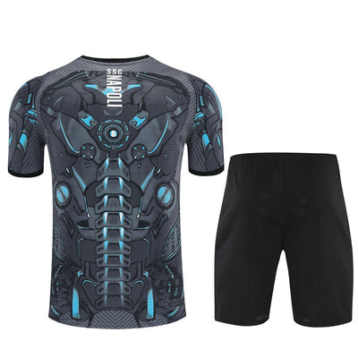Ensemble Maillot Short Naples Homme/Enfant 2025 2026 Noir Gris