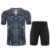 Ensemble Maillot Short Naples Homme/Enfant 2025 2026 Noir Gris 2