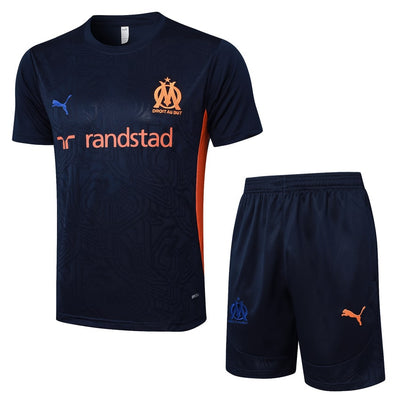 Ensemble Maillot Short Marseille OM Homme 2025 2026 Bleu Foncé | Foot Sport