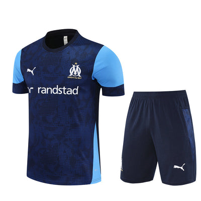 Ensemble Maillot Short Marseille OM Homme/Enfant 2025 2026 Bleu