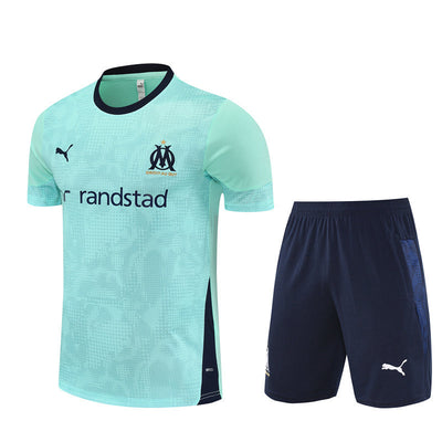 Ensemble Maillot Short Marseille OM Homme/Enfant 2025 2026 Bleu Ciel