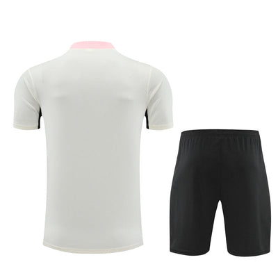 Ensemble Maillot Short PSG Homme/Enfant 2024 2025 Blanc Rose