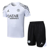 Ensemble Maillot Short PSG Homme/Enfant 2025 2026 Blanc Clair 1