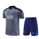 Ensemble Maillot Short PSG Homme/Enfant 2025 2026 Gris 1