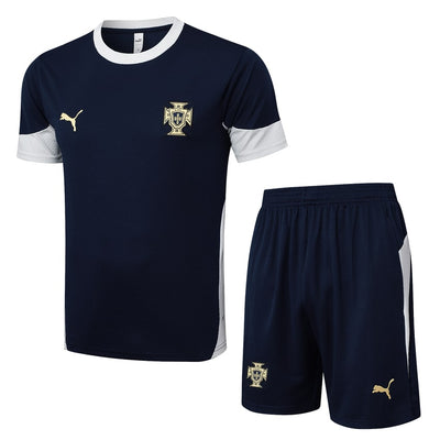 Ensemble Maillot Short Portugal Homme 2024 2025 Bleu Sombre