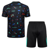Ensemble Maillot Short Portugal Homme 2024 2025 Noir Motif 2