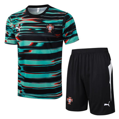Ensemble Maillot Short Portugal Homme 2024 2025 Vert Noir